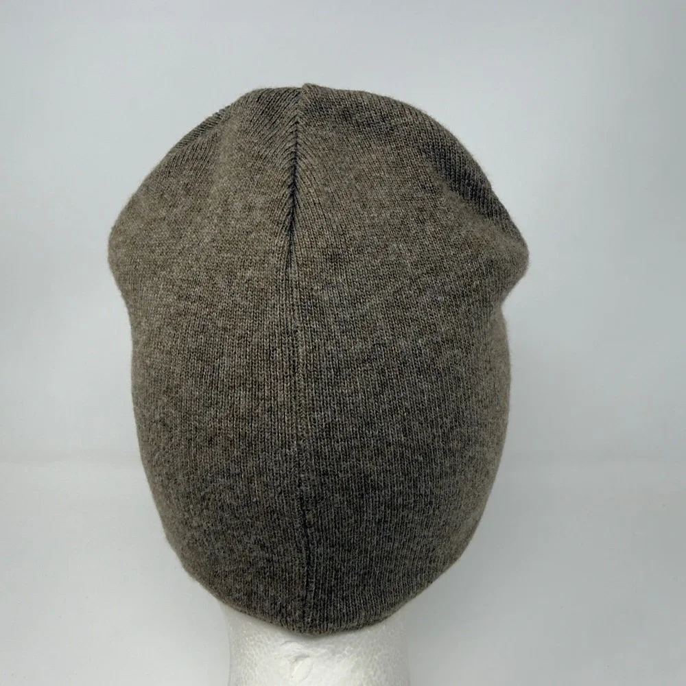 Mountain Hardwear Wool Blend Brown Knit Logo Patch‎ Beanie Hat Unisex OSFM